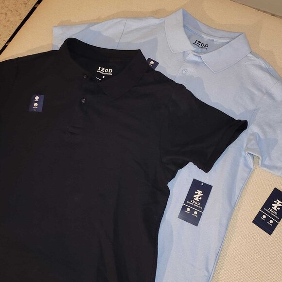 Two (2) Izod POLO SHIRTS * Medium * Navy & Light Blue * NEW Approved Schoolwear - Picture 2 of 2